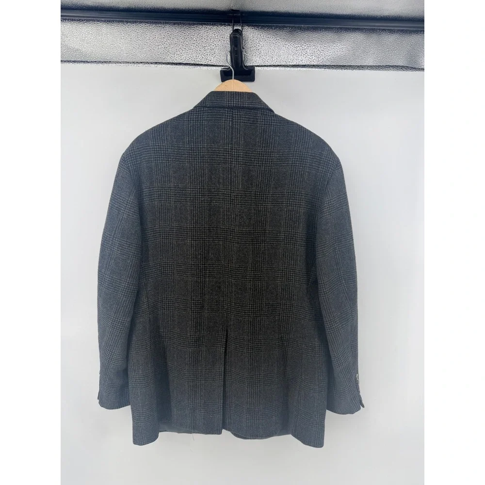 Brooks Brothers Grey Glen Plaid 100% Camel‎ Hair Sport Coat Blazer Mens 42R USA